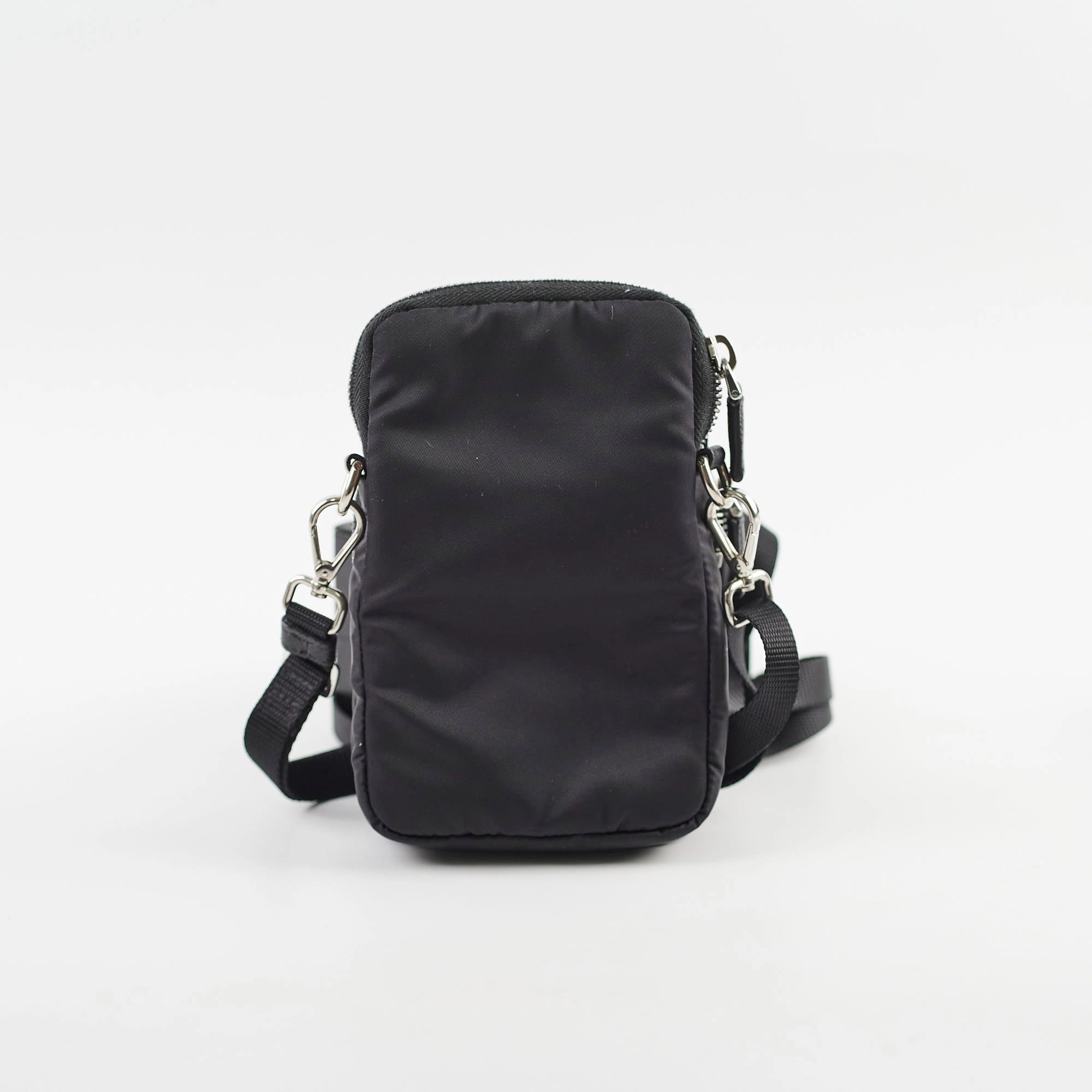 Prada Nylon Phone Case Crossbody Bag Black