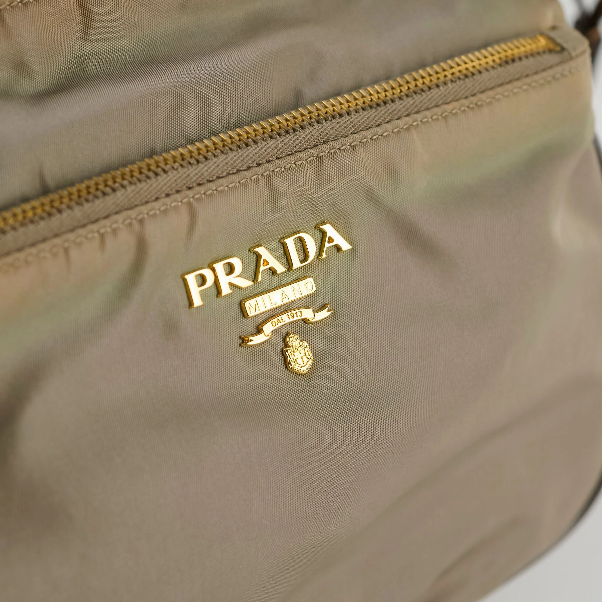 Prada Nylon Shoulder Bag Khaki Green