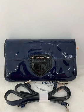 Prada Patent Leather Crossbody Bag Navy Crossbody
