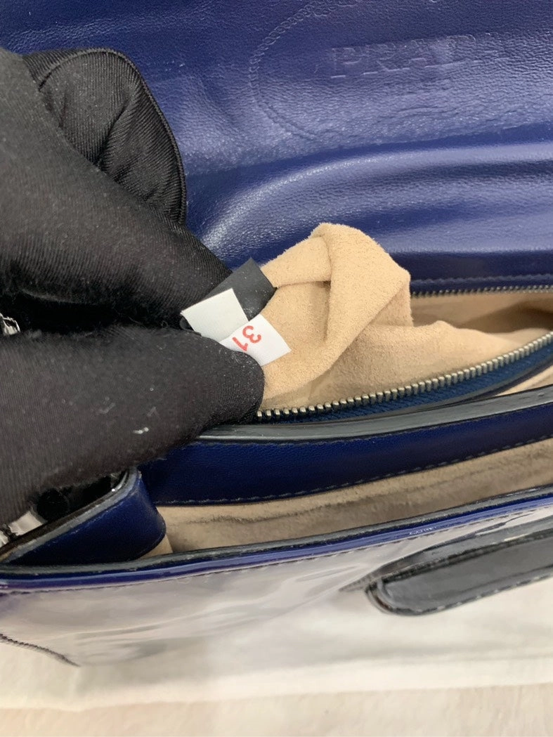 Prada Patent Leather Crossbody Bag Navy Crossbody