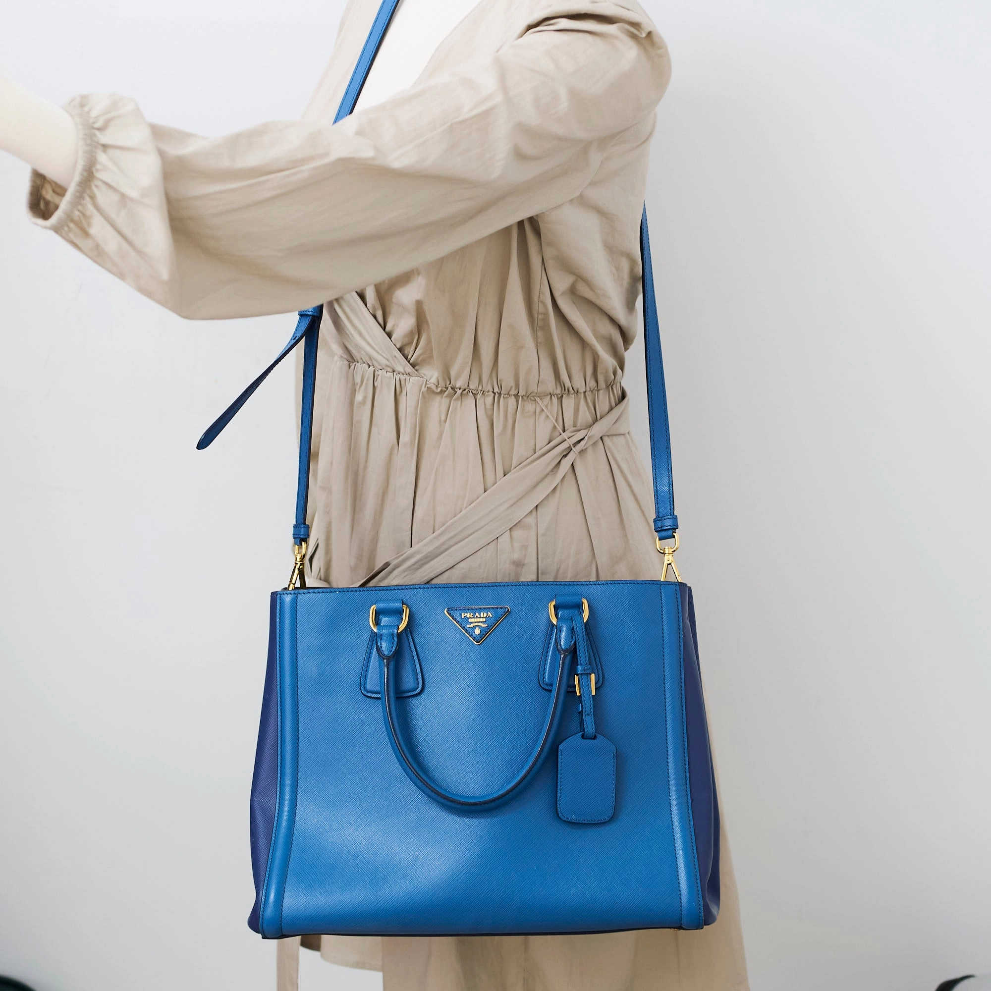 Prada Saffiano Blue Tote
