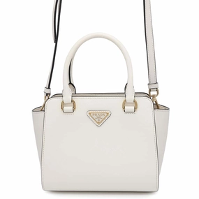 PRADA Saffiano Leather Mini Shoulder Bag White1BA380 Leather