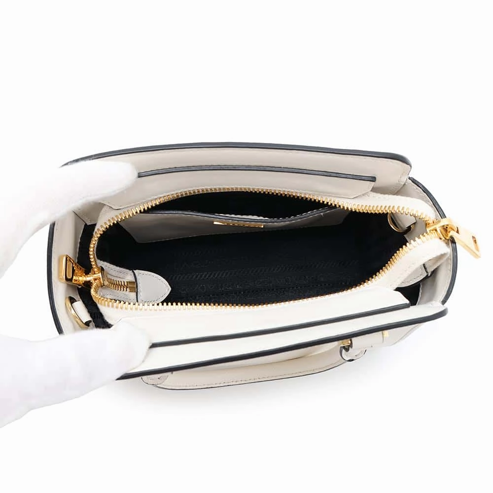 PRADA Saffiano Leather Mini Shoulder Bag White1BA380 Leather