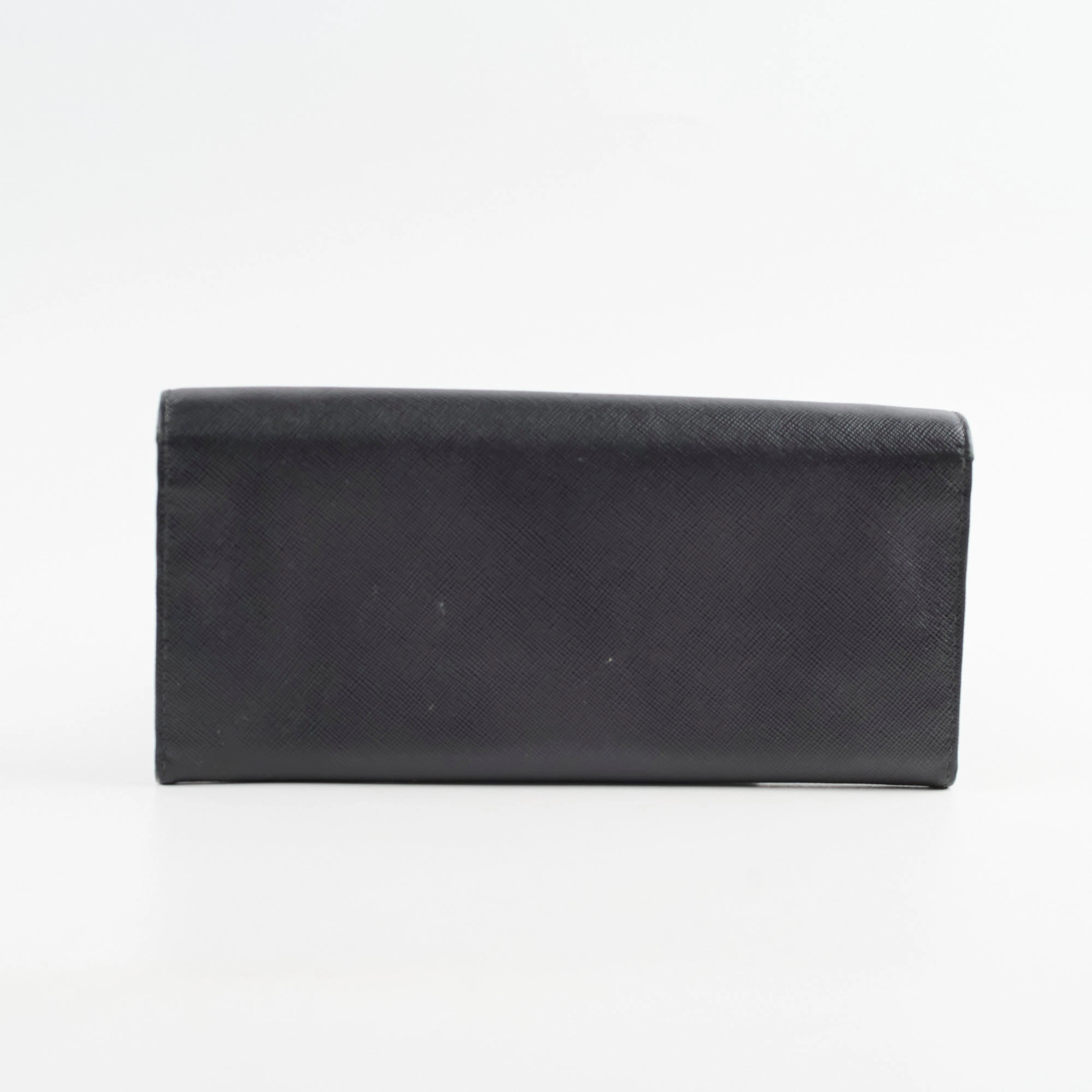 Prada Saffiano Wallet On Chain Black
