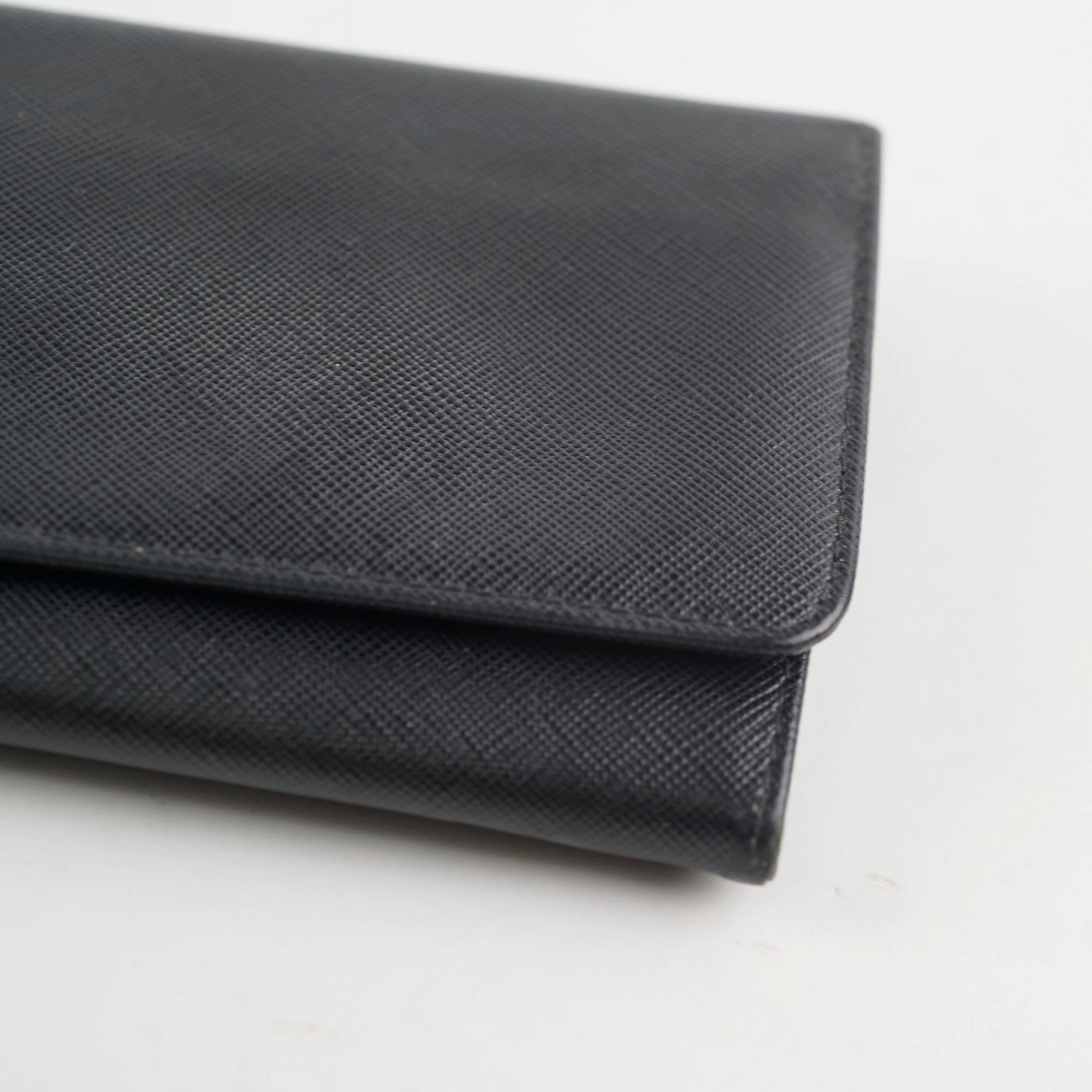 Prada Saffiano Wallet On Chain Black
