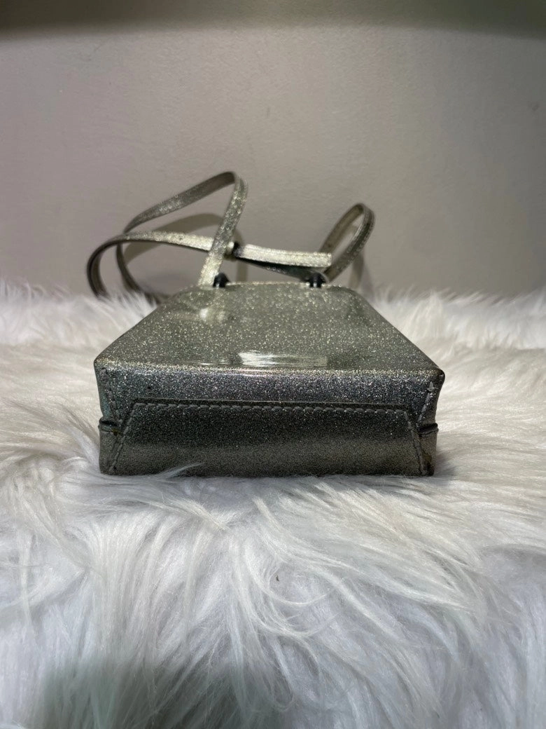 Pre-loved BALENCIAGA Sparkle Silver Mini Crossbody Bag