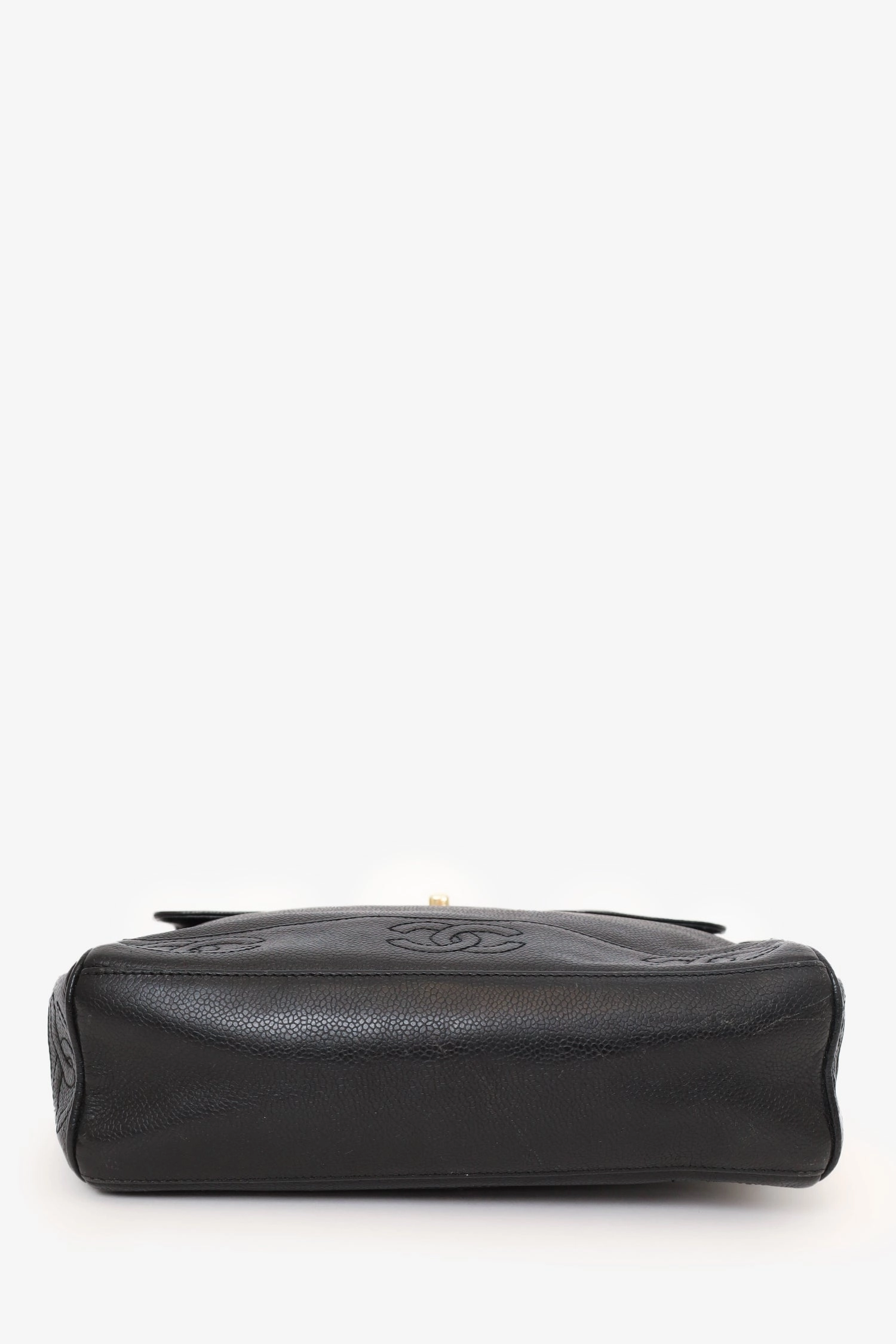 Pre-Loved Chanel 1996-97 Black Caviar Leather Triple CC Shoulder Bag