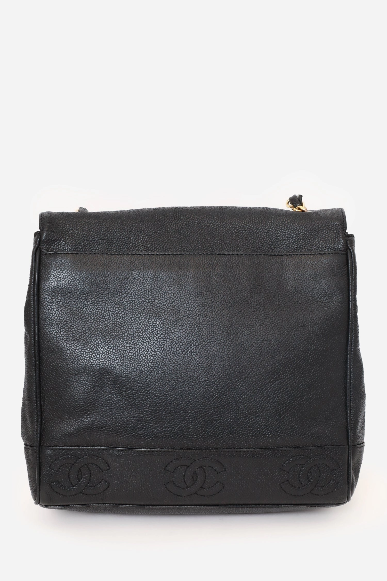 Pre-Loved Chanel 1996-97 Black Caviar Leather Triple CC Shoulder Bag