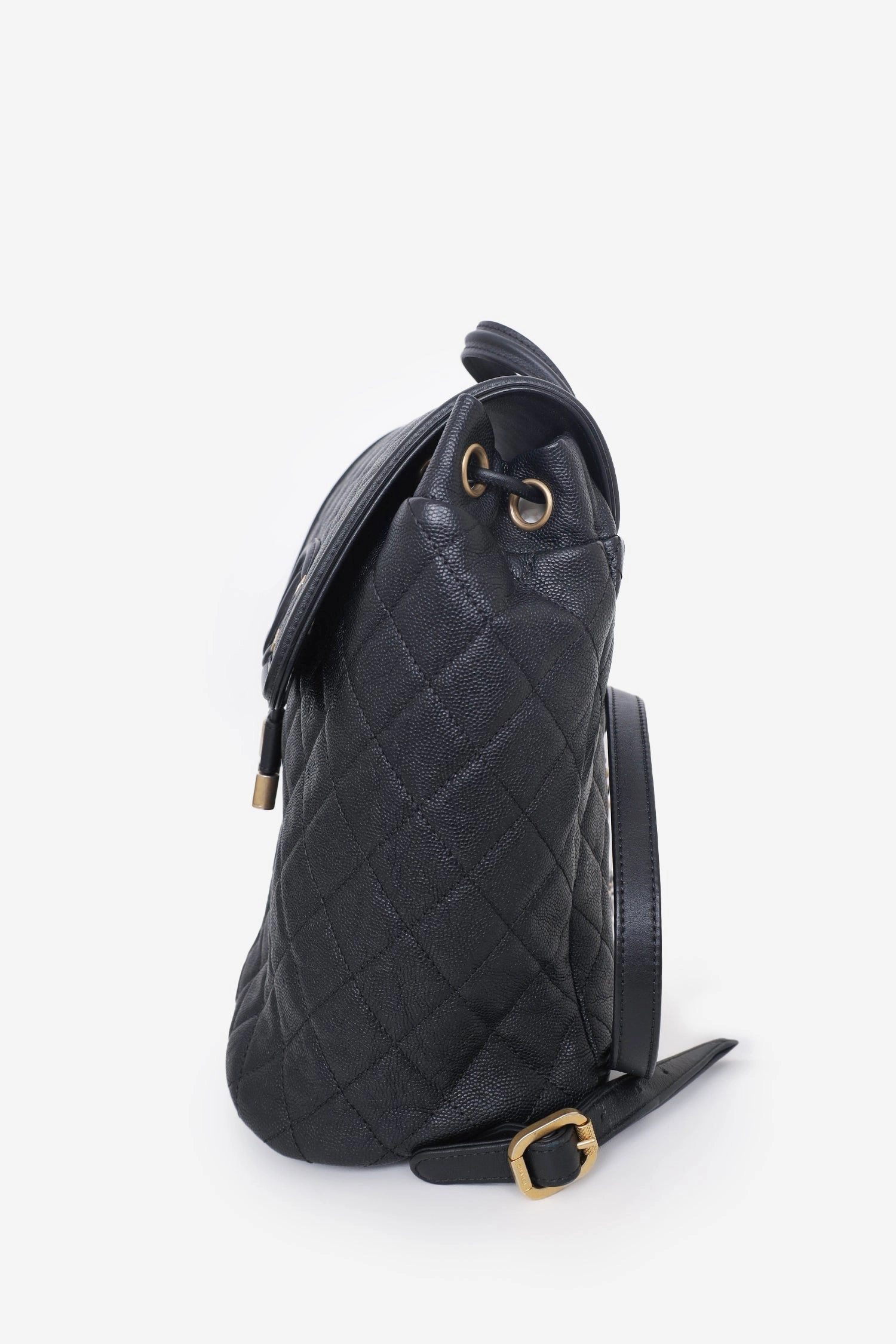 Pre-Loved Chanel 2018 Black Caviar Quilted CC Filigree Backpack