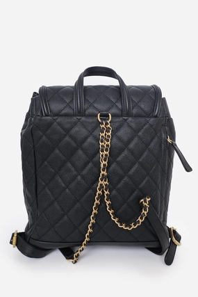 Pre-Loved Chanel 2018 Black Caviar Quilted CC Filigree Backpack