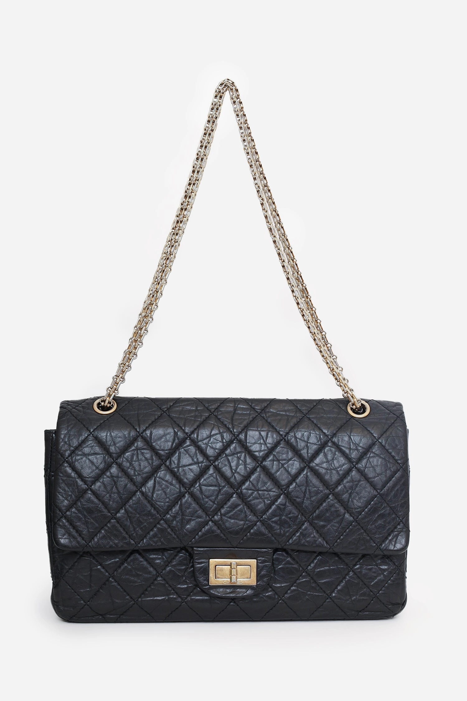 Pre-Loved Chanel Black Quilted Aged Calfskin Large Reissue 255 Shoulder Bag