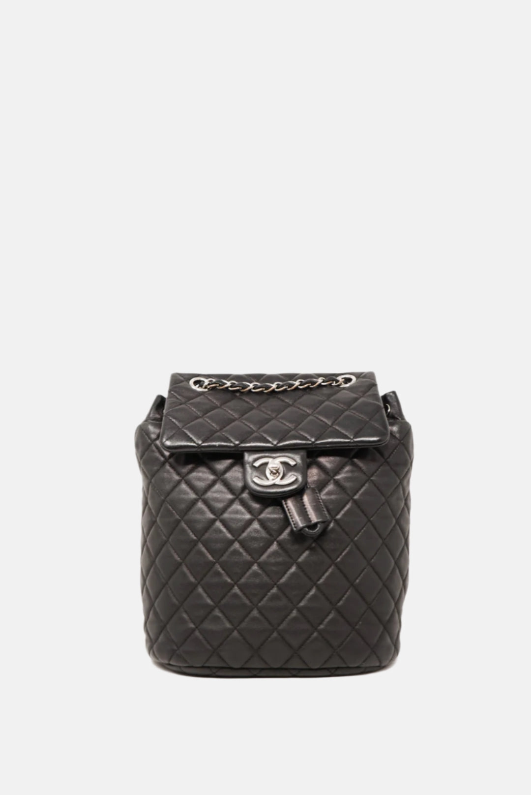 Pre-Owned Chanel 2016 Quilted Lambskin Black Backpack