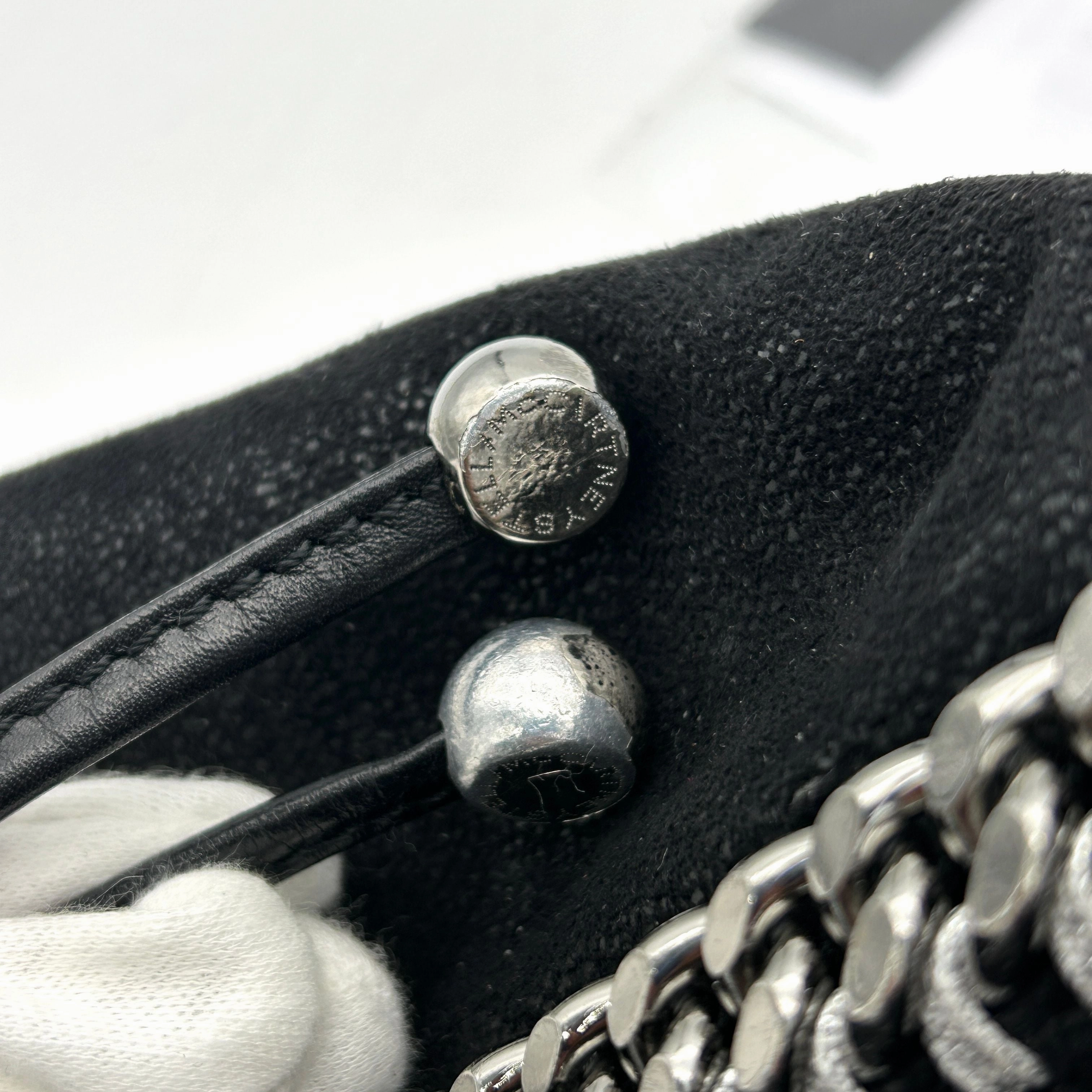 Pre-owned STELLA MCCARTNEY Shaggy Deer Falabella Backpack Black LA5183