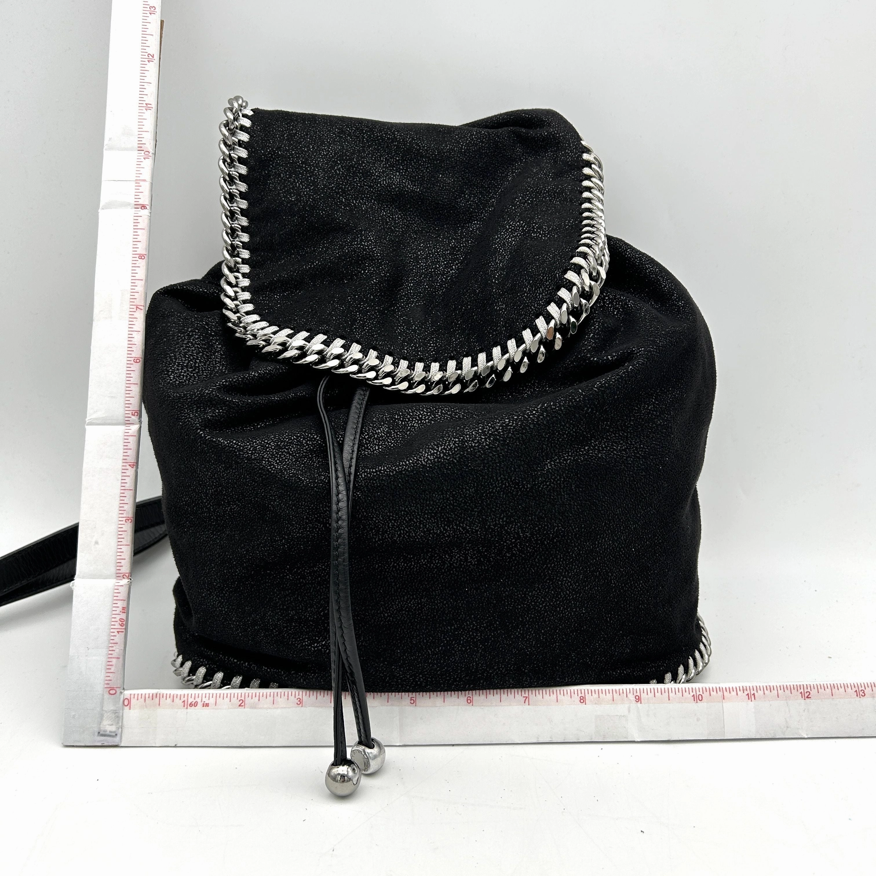 Pre-owned STELLA MCCARTNEY Shaggy Deer Falabella Backpack Black LA5183