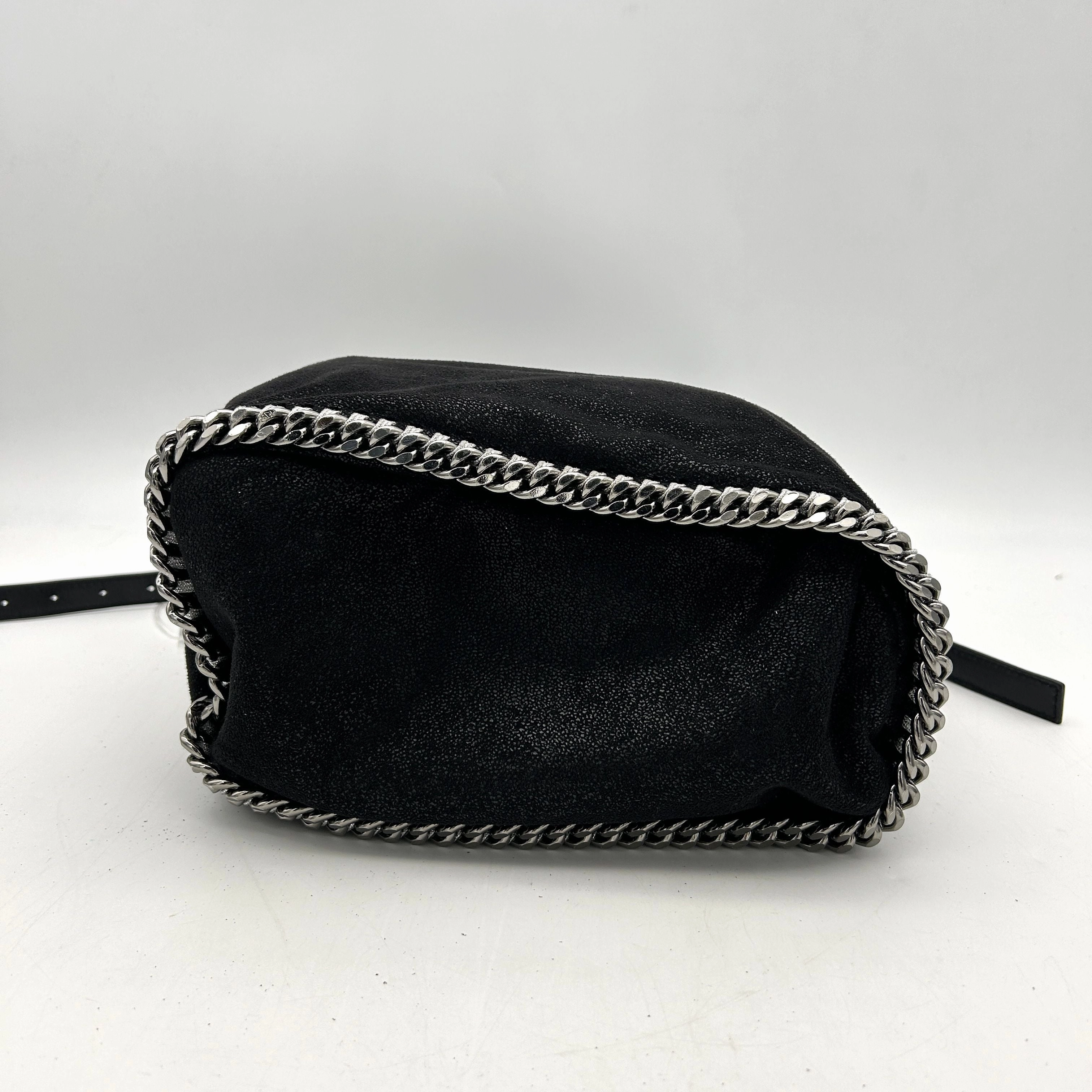 Pre-owned STELLA MCCARTNEY Shaggy Deer Falabella Backpack Black LA5183