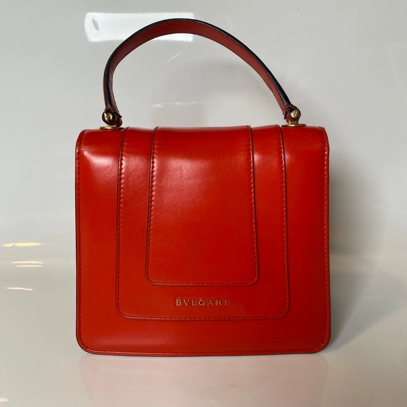Preloved BVLGARI Serpenti Forever Red Leather Shoulder Bag