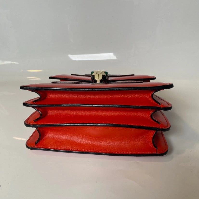 Preloved BVLGARI Serpenti Forever Red Leather Shoulder Bag