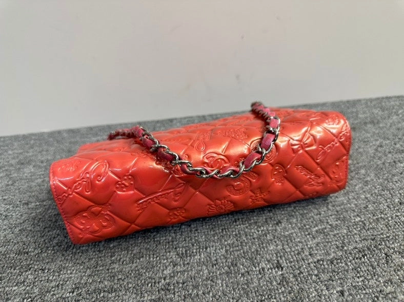 Preloved Chanel Embossed Red Crossbody Bag