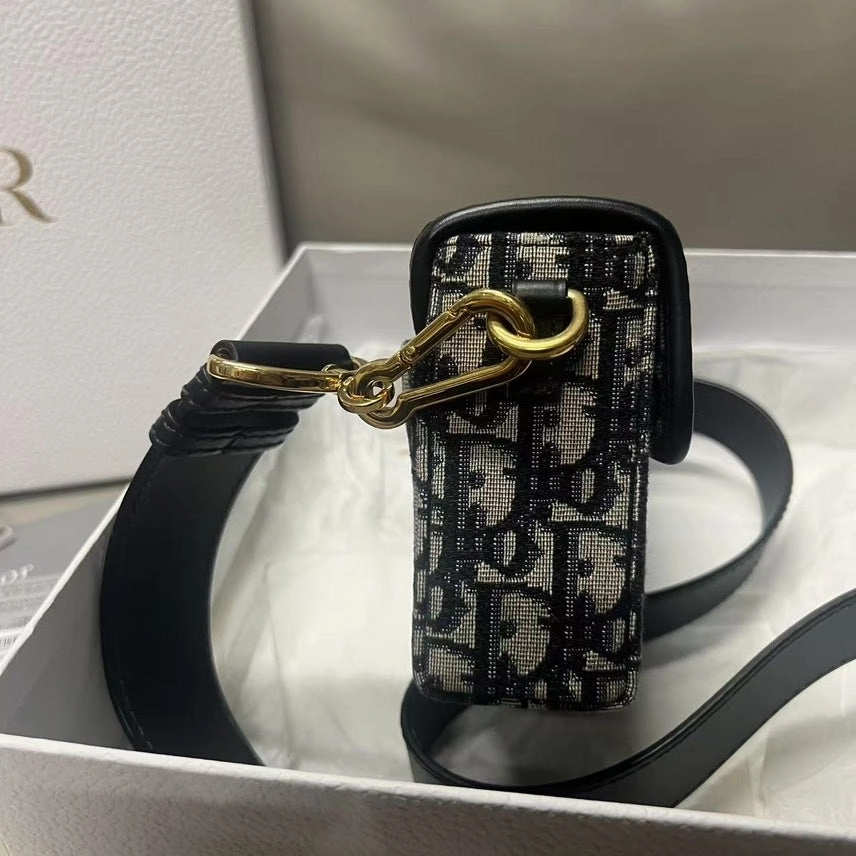 Preloved Dior Black Montaigne Crossbody Bag Full Set