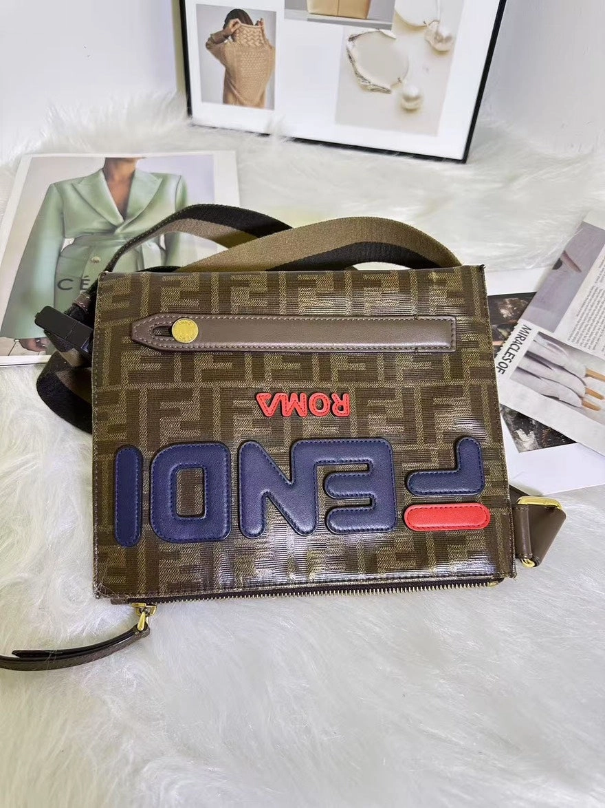 Preloved Fendi Roma Multicolor Logo Crossbody Bag