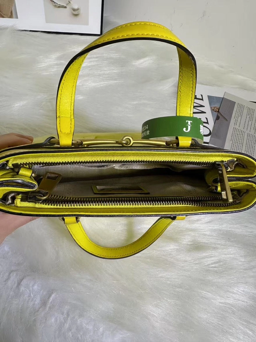 Preloved Gucci Bamboo Yellow Crossbody Bag - Leather