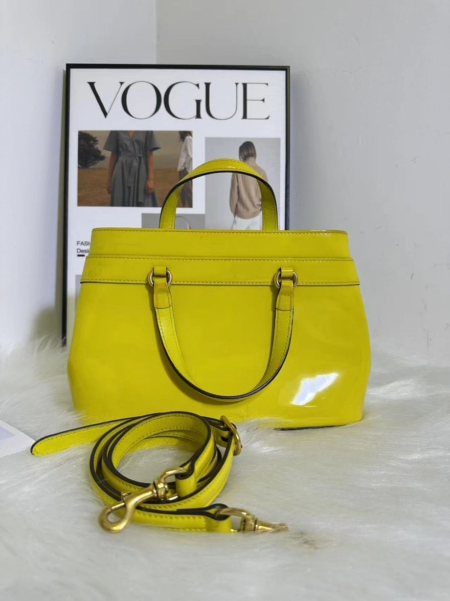 Preloved Gucci Bamboo Yellow Crossbody Bag - Leather