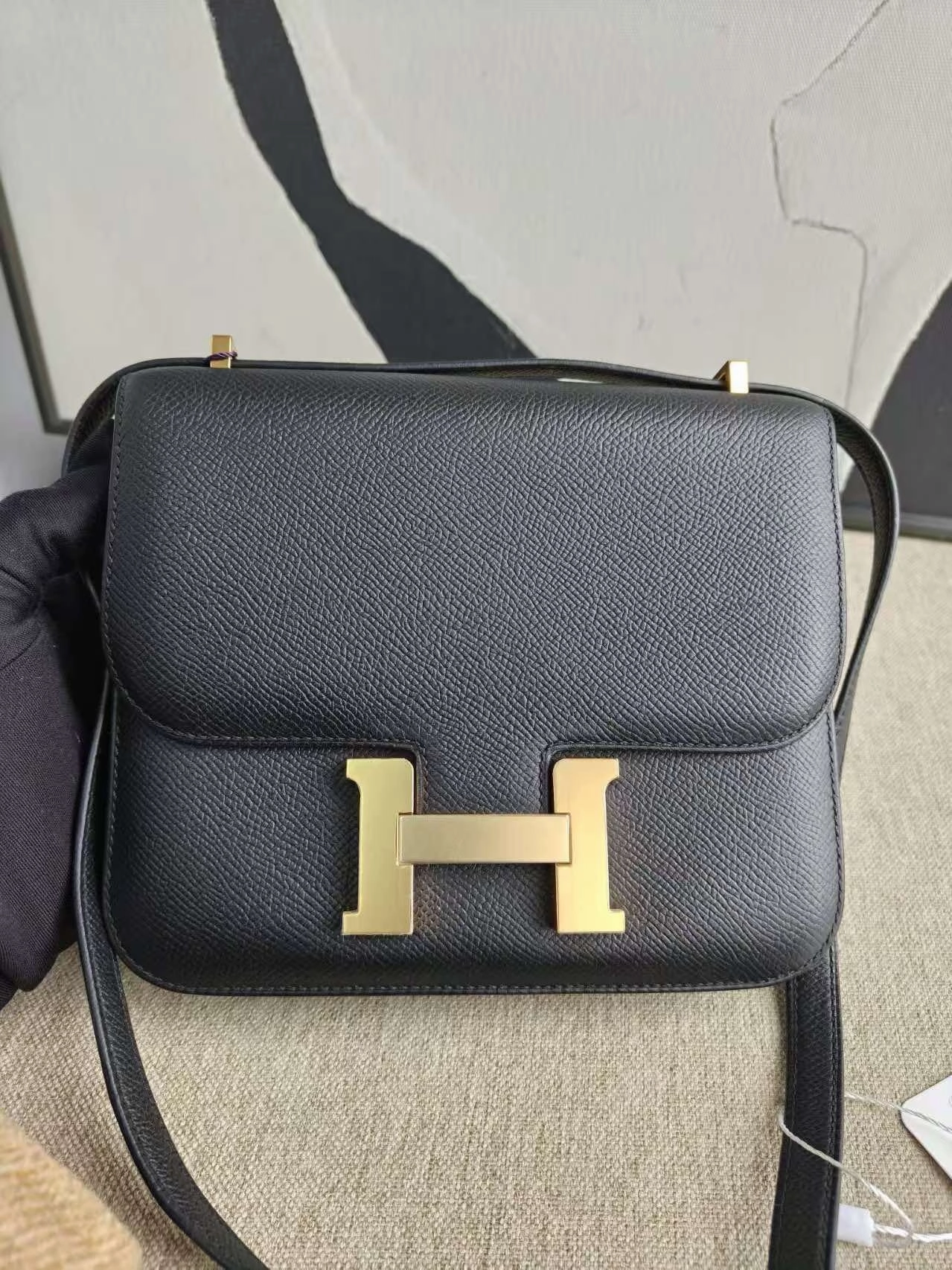 Preloved Herms Constance 19 Epsom Leather Black Shoulder Bag C Stamp 2018