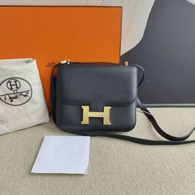Preloved Herms Constance 19 Epsom Leather Black Shoulder Bag C Stamp 2018