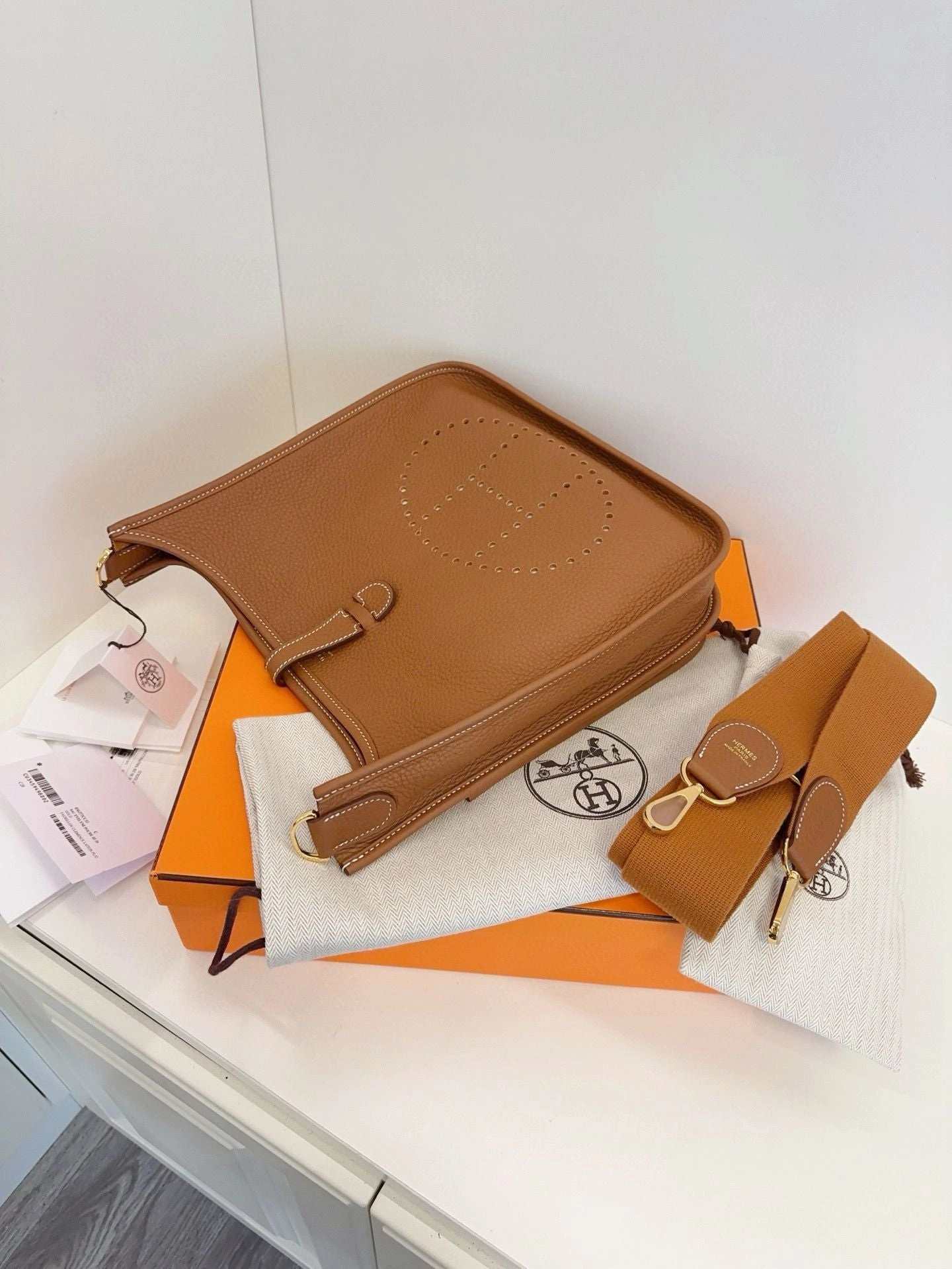 Preloved Herms Evelyne29 Crossbody bag brown full set 26*27cm 2023year 117606