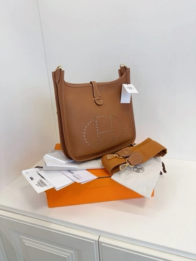 Preloved Herms Evelyne29 Crossbody bag brown full set 26*27cm 2023year 117606
