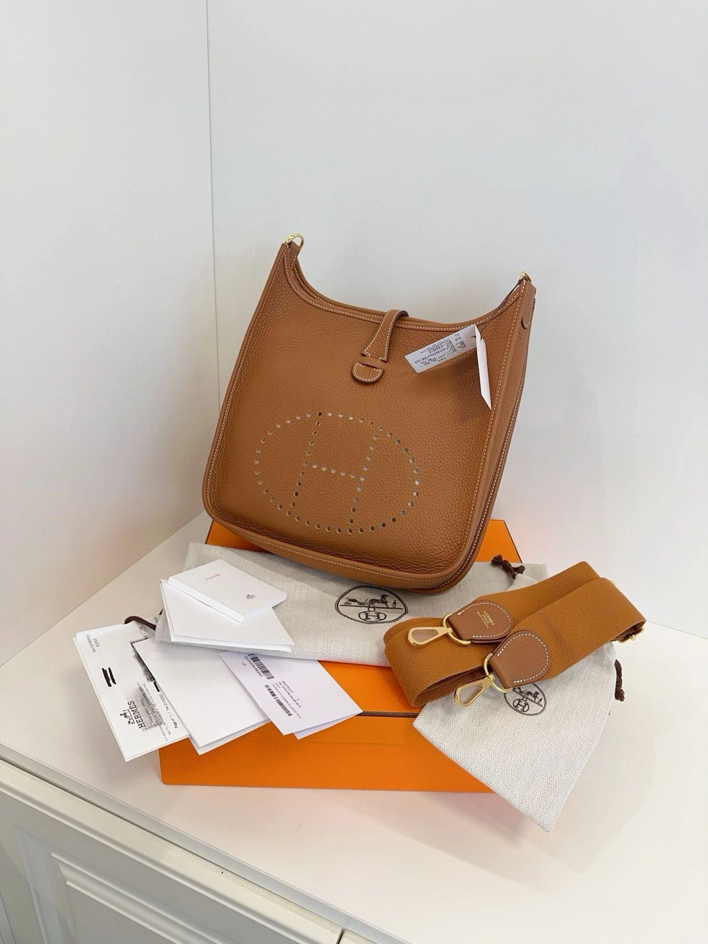 Preloved Herms Evelyne29 Crossbody bag brown full set 26*27cm 2023year 117606