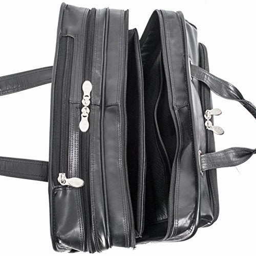 Professional Laptop Briefcase, Leather, Mid-Size, Black - Greenwich | McKlein - 87845
