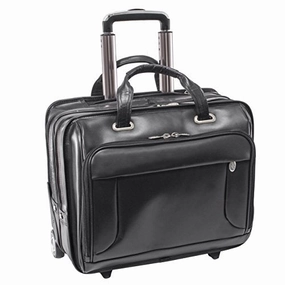 Professional Laptop Briefcase, Leather, Mid-Size, Black - Greenwich | McKlein - 87845