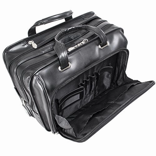 Professional Laptop Briefcase, Leather, Mid-Size, Black - Greenwich | McKlein - 87845