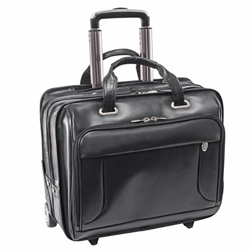 Professional Laptop Briefcase, Leather, Mid-Size, Black - Greenwich | McKlein - 87845