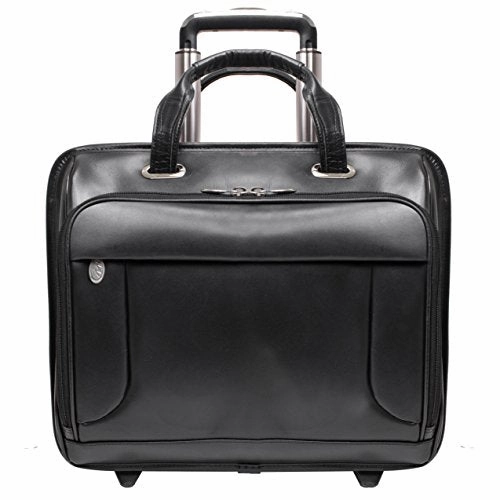Professional Laptop Briefcase, Leather, Mid-Size, Black - Greenwich | McKlein - 87845