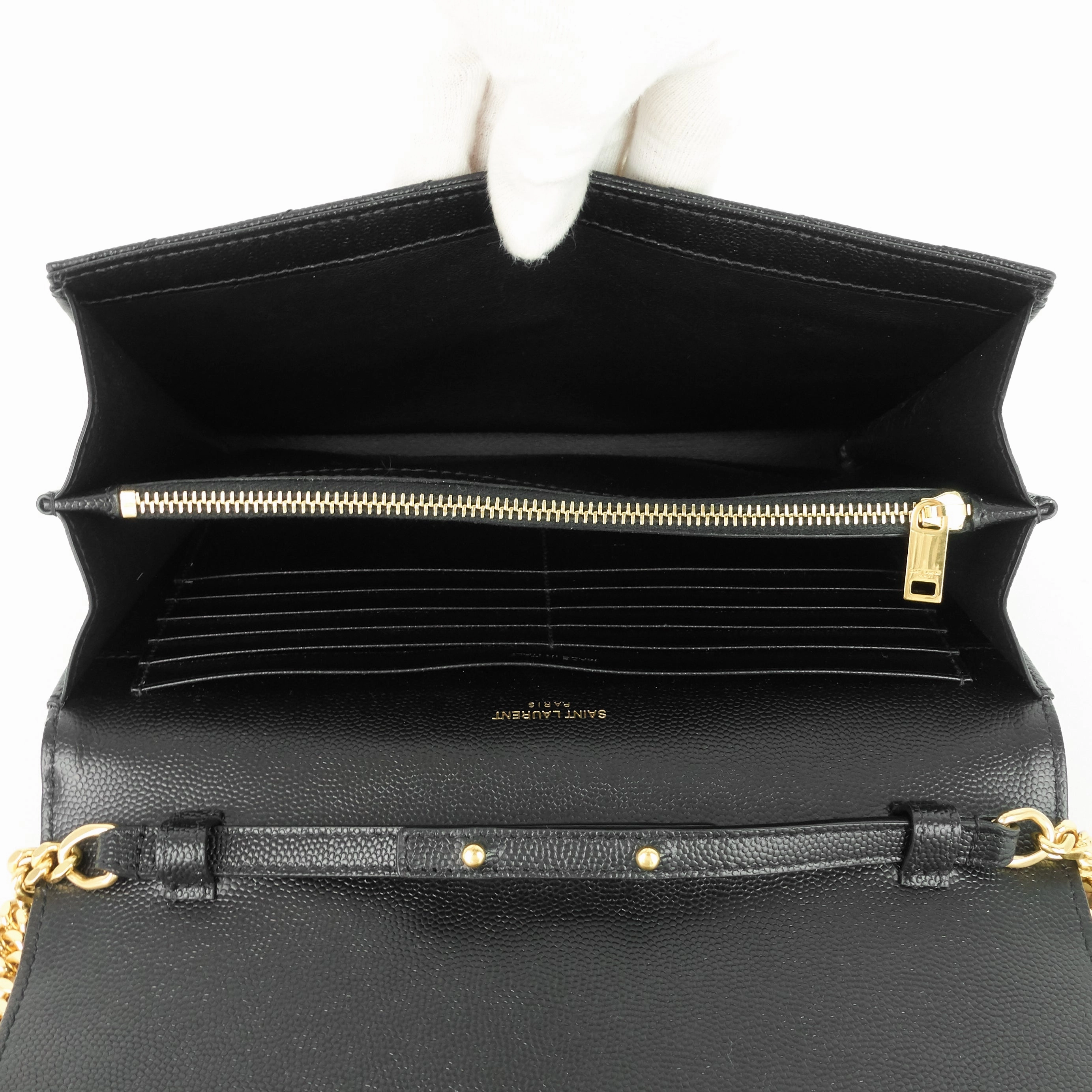 Quilted Grain de Poudre Monogram Chain Wallet Bag