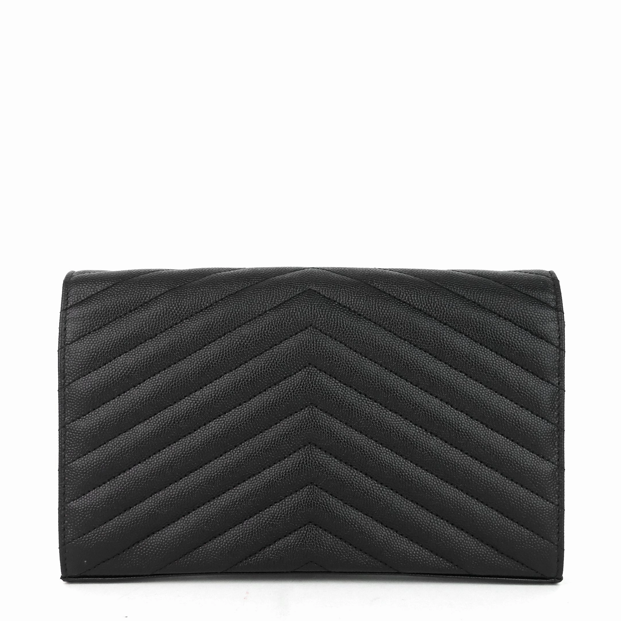 Quilted Grain de Poudre Monogram Chain Wallet Bag