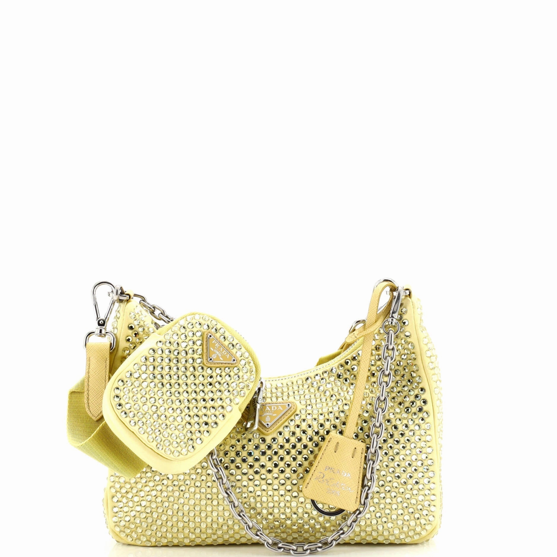 Re-Edition 2005 Shoulder Bag Crystal Embellished Satin Small