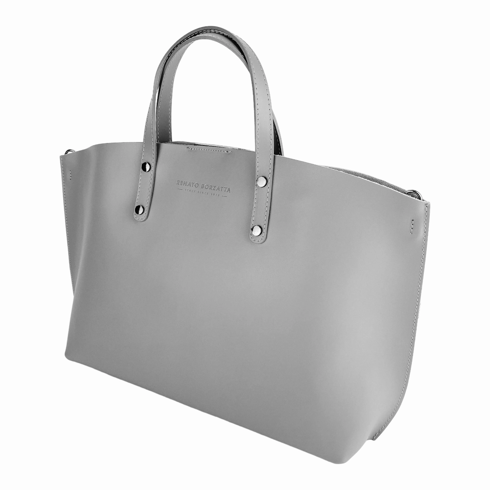 Renato Borzatta leather shoulder bag grey
