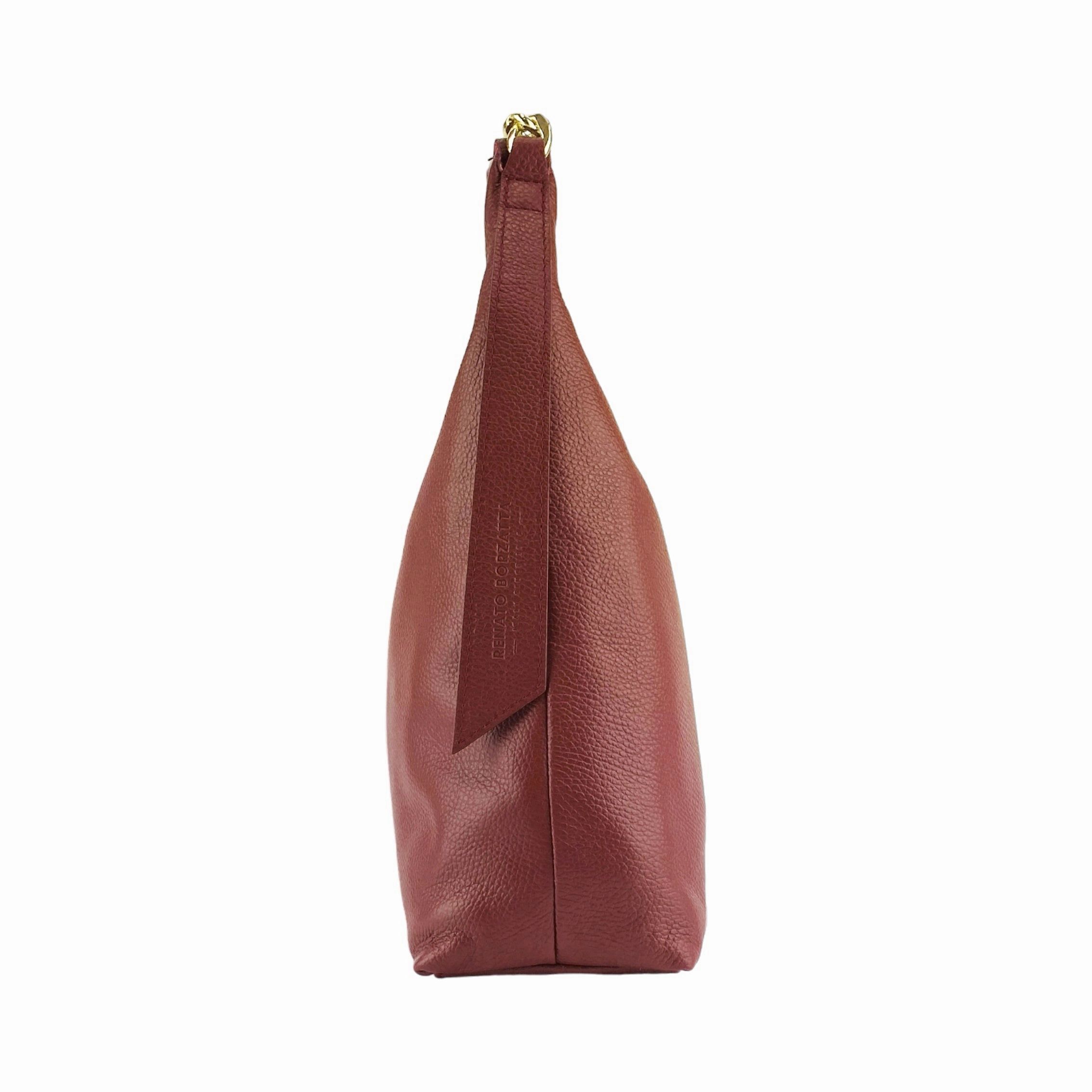 Renato Borzatta Leather Soft hobo shoulder bag ruby red