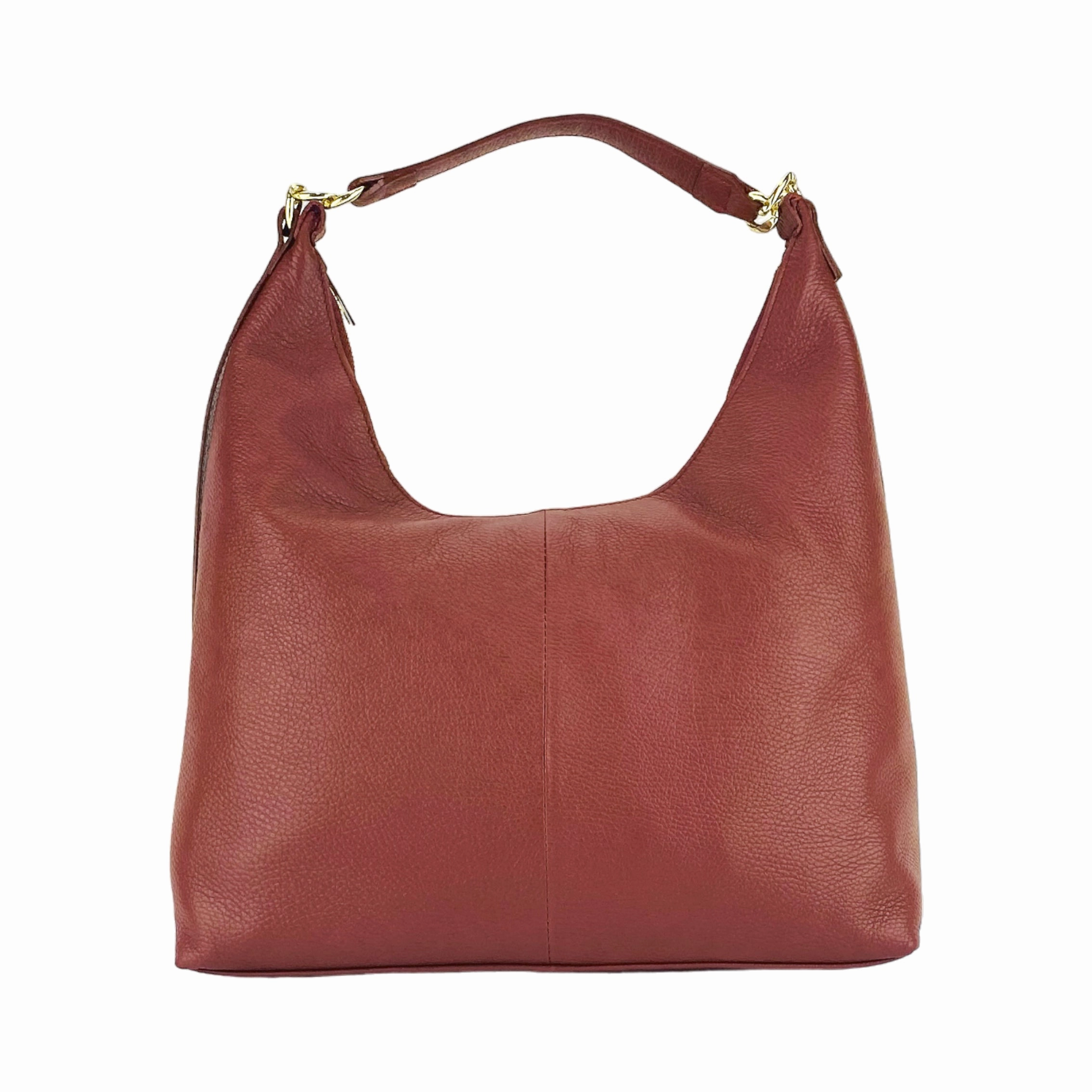 Renato Borzatta Leather Soft hobo shoulder bag ruby red