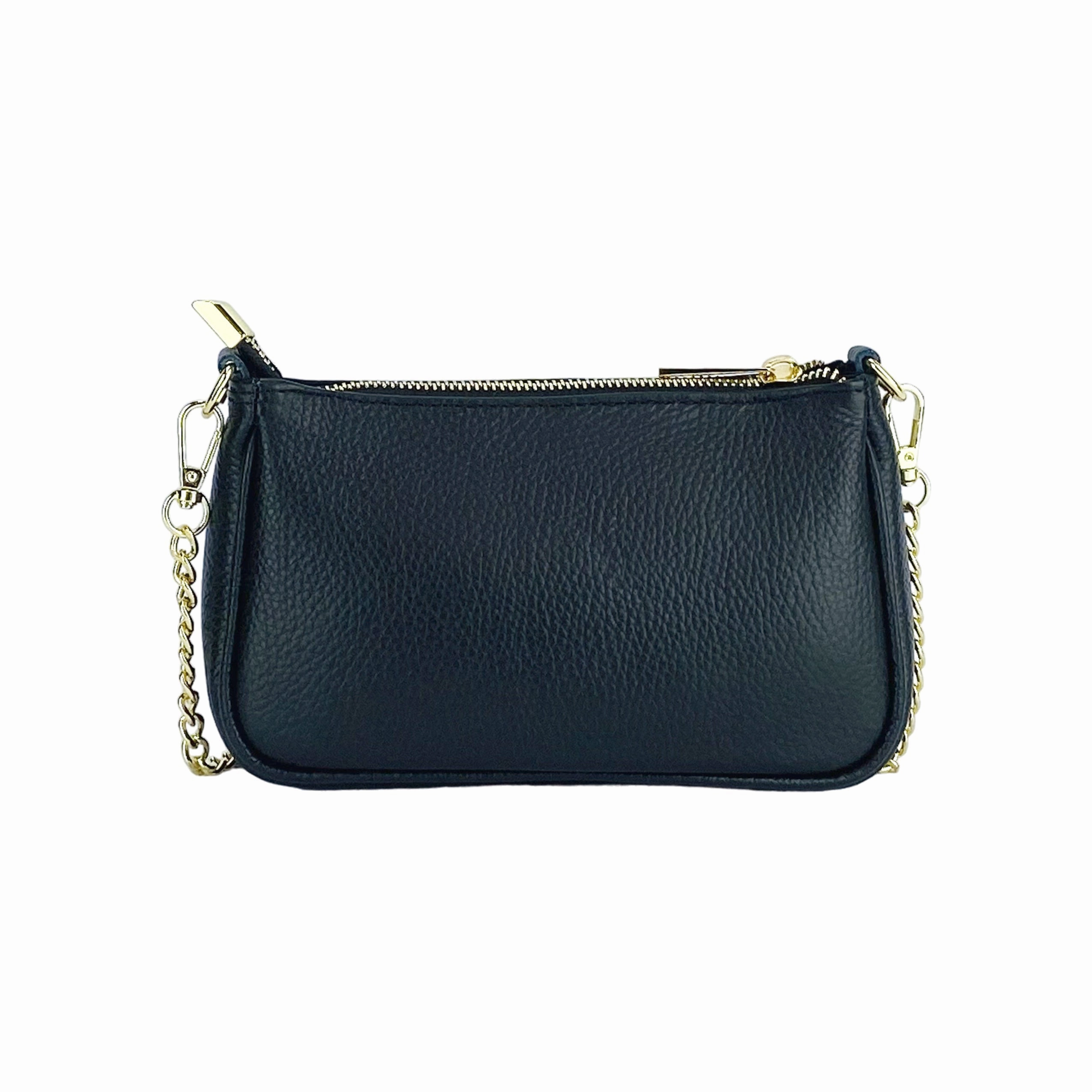 Renato Borzatta Small leather chain shoulder bag black