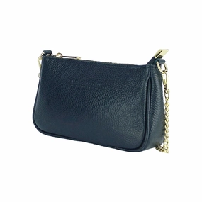 Renato Borzatta Small leather chain shoulder bag black