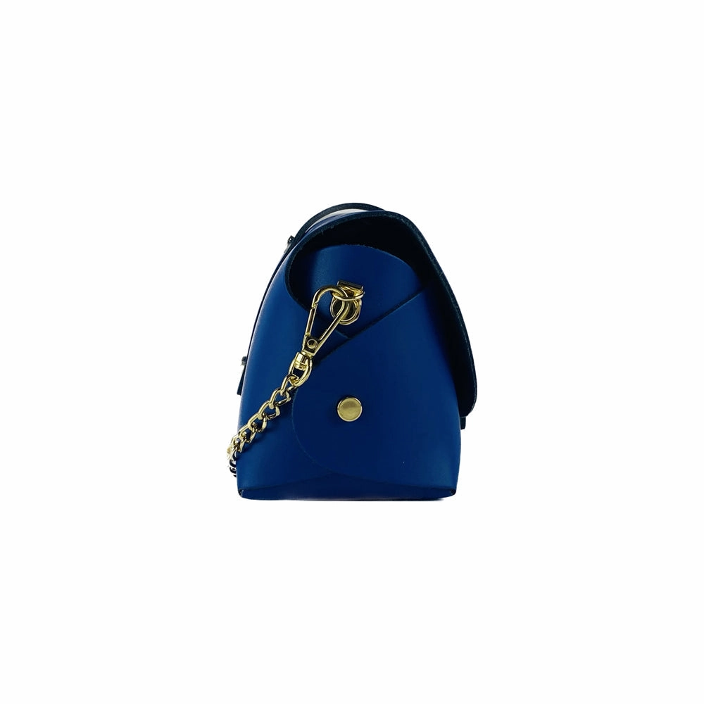 Renato Borzatta Small leather clutch chain shoulder bag royal blue
