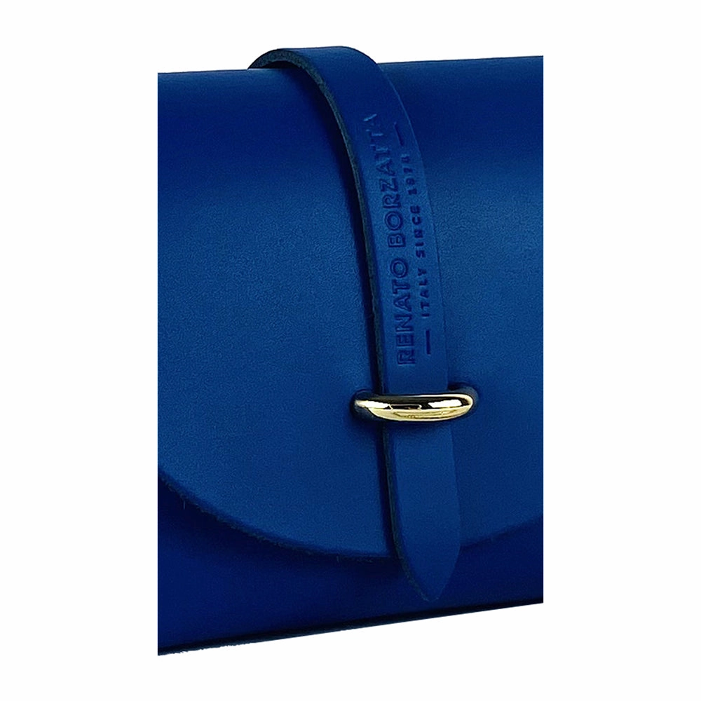 Renato Borzatta Small leather clutch chain shoulder bag royal blue