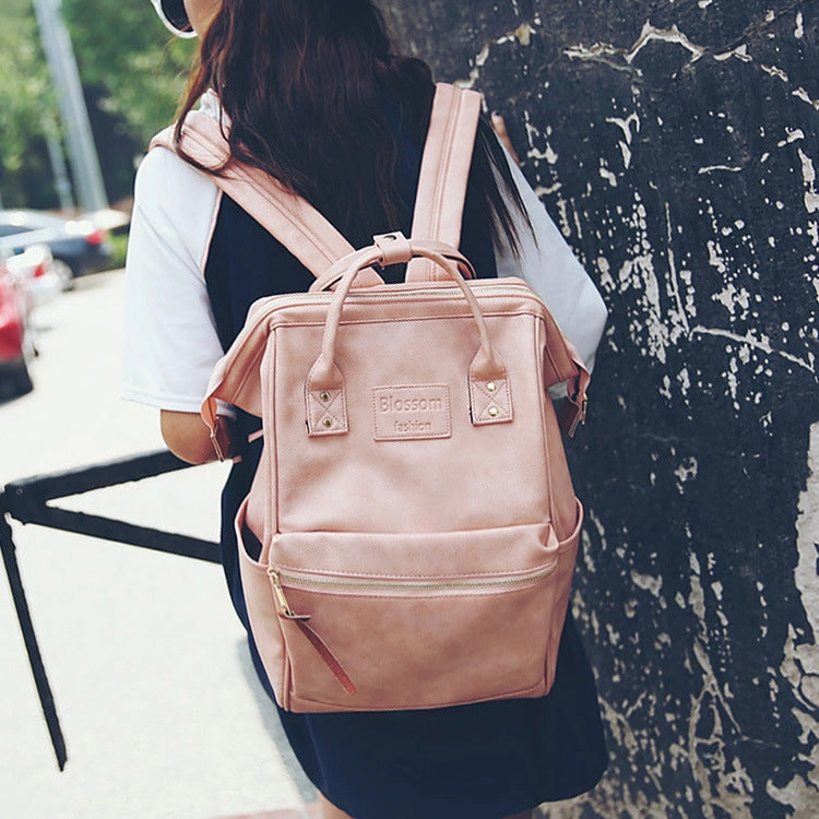Retro PU backpack children's computer new student book bag large travel waterproof outdoor backpack one generation