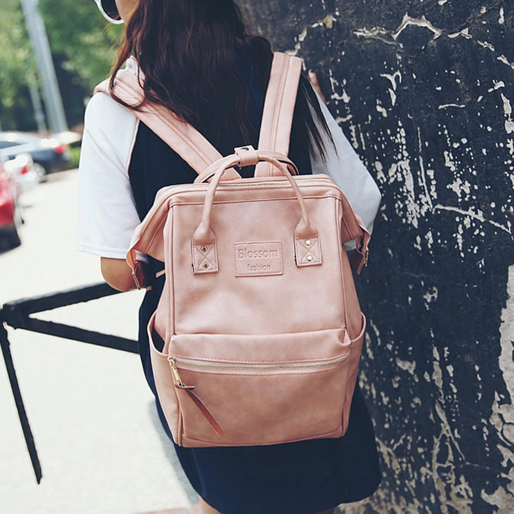 Retro PU backpack children's computer new student book bag large travel waterproof outdoor backpack one generation
