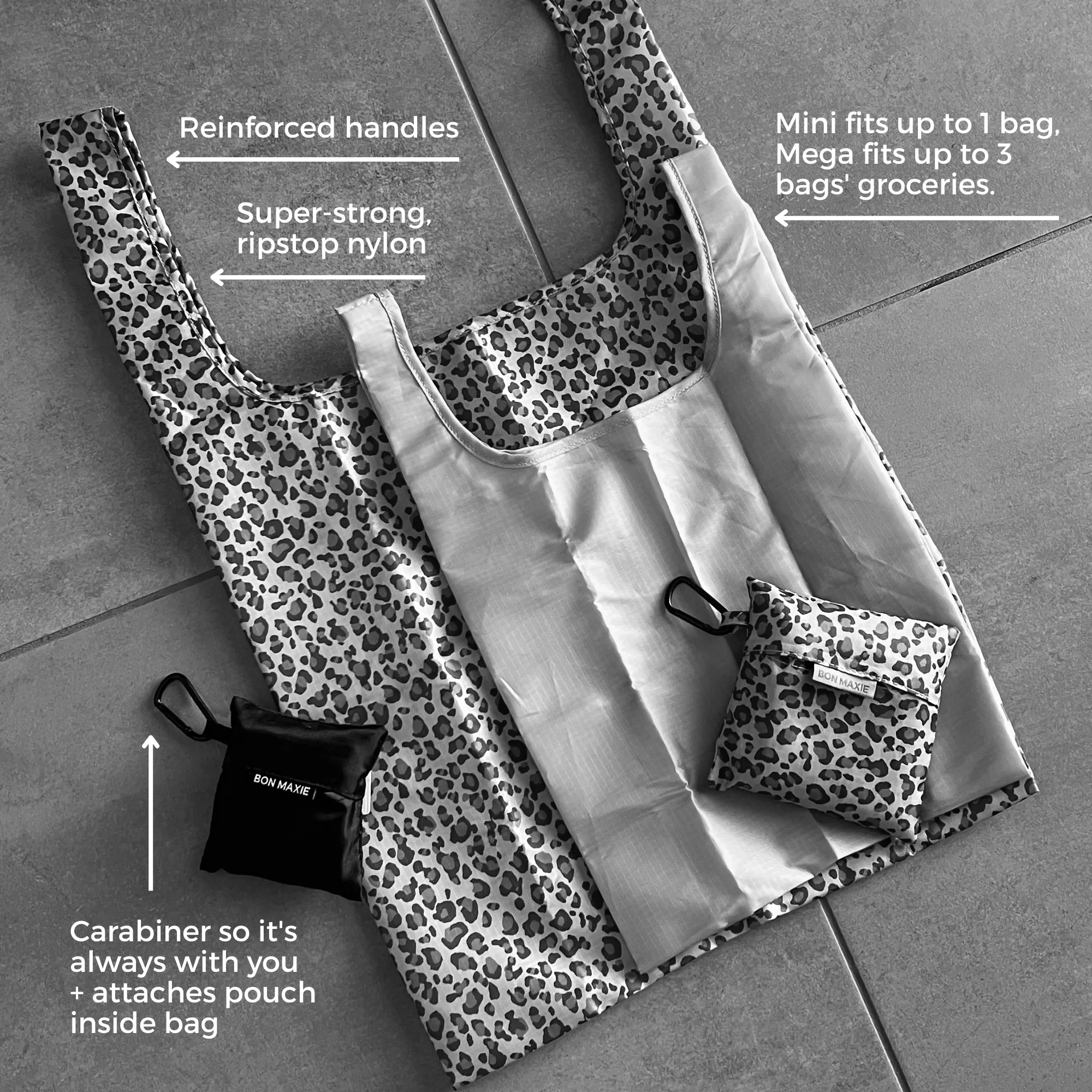 Reusable Shopping Bag - 2 Sizes -- Tan Tartan