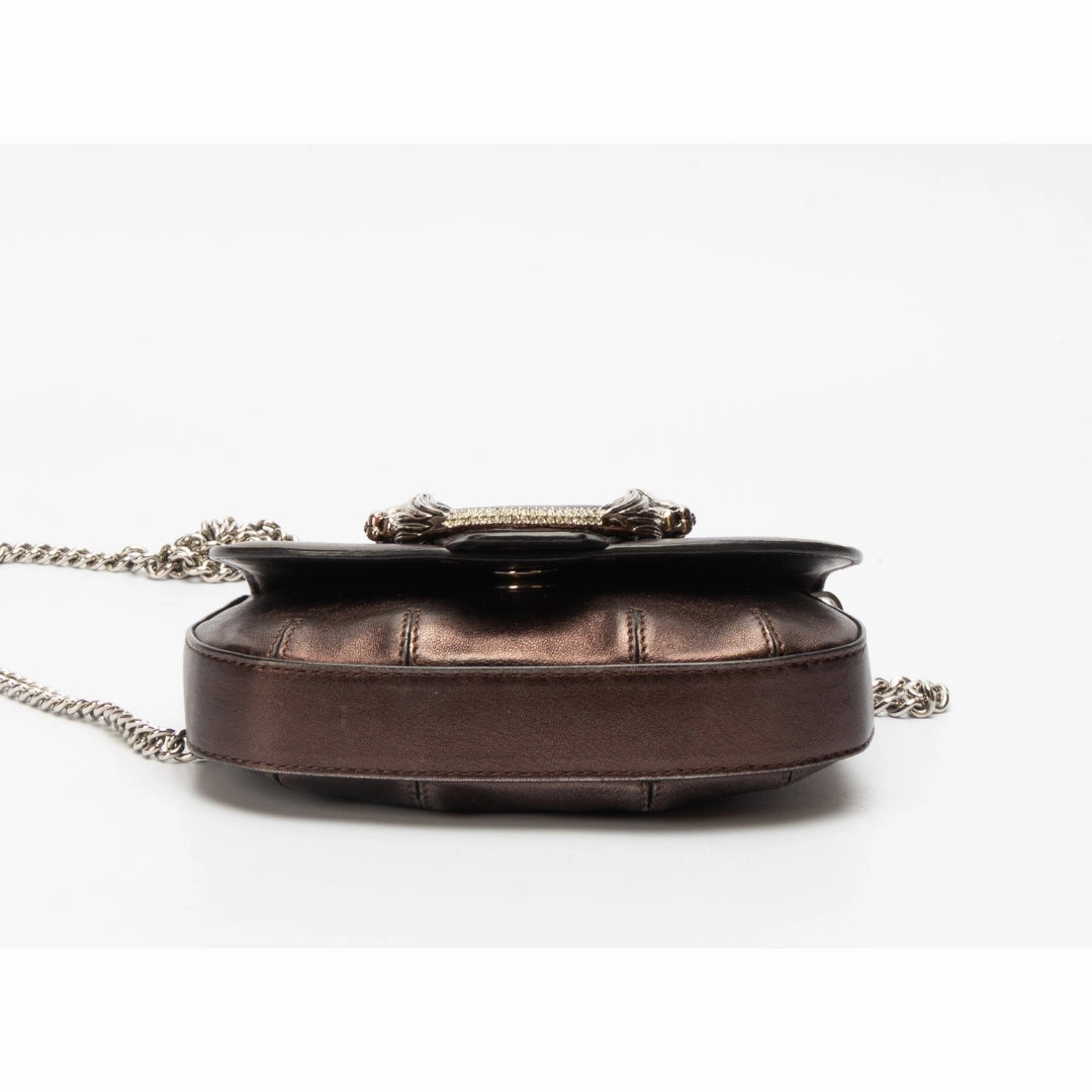 Roberto Cavalli Brown Leather Buckled Crossbody Bag